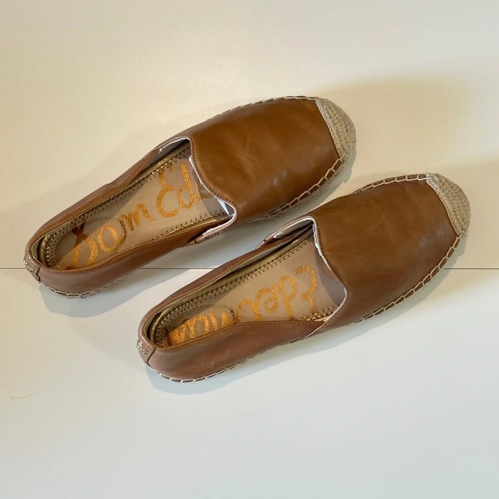Sam Edelman Women’s Kesia Light Brown Genuine Leather Espadrille Flats sz 7M